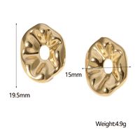 1 Pair Retro French Style Simple Style Irregular Hollow Out 304 Stainless Steel 18K Gold Plated Ear Studs main image 2