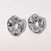 1 Pair Retro French Style Simple Style Irregular Hollow Out 304 Stainless Steel 18K Gold Plated Ear Studs main image 6