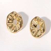 1 Pair Retro French Style Simple Style Irregular Hollow Out 304 Stainless Steel 18K Gold Plated Ear Studs main image 3