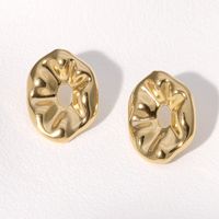 1 Paire Rétro À La Française Style Simple Irrégulier Évider Acier Inoxydable 304 Plaqué Or 18K Boucles D'Oreilles sku image 2