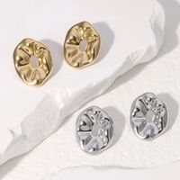1 Pair Retro French Style Simple Style Irregular Hollow Out 304 Stainless Steel 18K Gold Plated Ear Studs main image 7