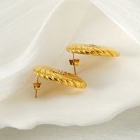 1 Piece Cute Wedding Pastoral Flower Plating Stainless Steel Rhinestones 18K Gold Plated Earrings Ear Studs main image 4