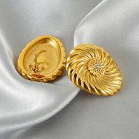 1 Piece Cute Wedding Pastoral Flower Plating Stainless Steel Rhinestones 18K Gold Plated Earrings Ear Studs main image 5