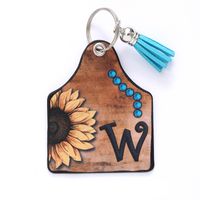 Luxurious Simple Style Commute Sunflower Letter Pu Leather Printing Tassel Bag Pendant Keychain sku image 23