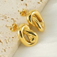 1 Piece Cute Wedding Pastoral Plating 304 Stainless Steel Titanium Steel 18K Gold Plated Earrings Ear Studs main image 3