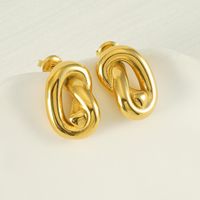 1 Piece Cute Wedding Pastoral Plating 304 Stainless Steel Titanium Steel 18K Gold Plated Earrings Ear Studs main image 4