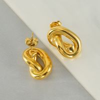 1 Piece Cute Wedding Pastoral Plating 304 Stainless Steel Titanium Steel 18K Gold Plated Earrings Ear Studs main image 6