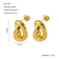 1 Piece Cute Wedding Pastoral Plating 304 Stainless Steel Titanium Steel 18K Gold Plated Earrings Ear Studs sku image 1