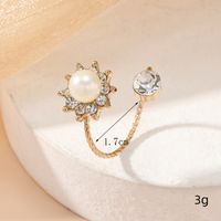 Wholesale Jewelry Elegant Lady Classic Style Geometric Alloy Artificial Pearls Rhinestones Inlay Open Rings sku image 1