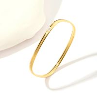 Stainless Steel 18K Gold Plated Simple Style Polishing Plating Sun Bangle main image 1