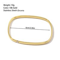 Stainless Steel 18K Gold Plated Simple Style Polishing Plating Sun Bangle main image 2
