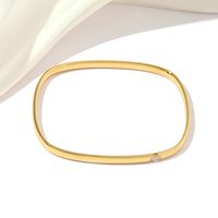 Stainless Steel 18K Gold Plated Simple Style Polishing Plating Sun Bangle main image 4