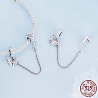 Silver Ziyun Original Butterfly Silicone Positioning Safety Chain Accessories Simple Light Luxury Style S925 Sterling Silver Bracelet Beaded main image 6