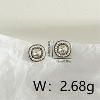 1 Pieza Estilo Moderno Estilo Simple Estilo De Moda Cuadrado Embutido Cobre Diamantes De Imitación Chapados en oro de 18k sku image 1