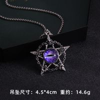 Wholesale Jewelry Fashion Pentagram Devil'S Eye 201 Stainless Steel Zinc Alloy Resin Pendant Necklace sku image 1