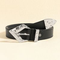 Elegant Luxurious Solid Color Pu Leather Ferroalloy Belt Buckle Women's Leather Belts main image 5