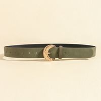 Elegant Luxurious Solid Color Pu Leather Ferroalloy Belt Buckle Women's Leather Belts main image 7
