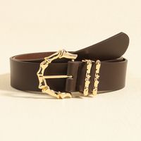Elegant Luxurious Solid Color Pu Leather Ferroalloy Belt Buckle Women's Leather Belts main image 9