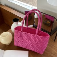Women's Medium PVC Solid Color Classic Style Open Handbag main image 6