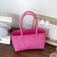 Women's Medium PVC Solid Color Classic Style Open Handbag main image 3