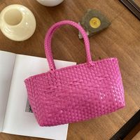 Women's Medium PVC Solid Color Classic Style Open Handbag main image 4
