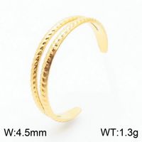 Stainless Steel 18K Gold Plated Simple Style Solid Color Open Rings sku image 2