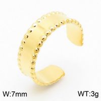 Stainless Steel 18K Gold Plated Simple Style Solid Color Open Rings sku image 5
