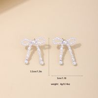1 Pair Nordic Style Simple Style Bow Knot Beaded Braid CCB Ear Studs main image 2