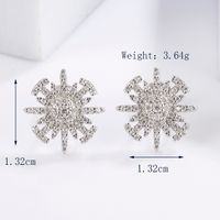 1 Pair Sweet Simple Style Sun Snowflake Plating Inlay Sterling Silver Zircon White Gold Plated Ear Studs main image 2