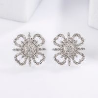 1 Pair Sweet Simple Style Sun Snowflake Plating Inlay Sterling Silver Zircon White Gold Plated Ear Studs main image 4