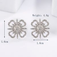 1 Pair Sweet Simple Style Sun Snowflake Plating Inlay Sterling Silver Zircon White Gold Plated Ear Studs sku image 3