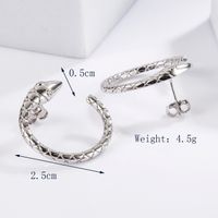 1 Pair Cute Sweet Circle Snake Butterfly Plating Inlay Sterling Silver Zircon White Gold Plated Ear Studs sku image 4