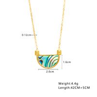 Titanium Steel 18K Gold Plated Retro Simple Style Semicircle Inlay Natural Stone Earrings Necklace sku image 2