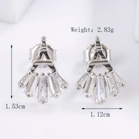 1 Pair Princess Simple Style Crown Plating Inlay Sterling Silver Zircon White Gold Plated Ear Studs sku image 2