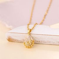 Copper Titanium Steel 18K Gold Plated Simple Style Inlay Water Droplets Zircon Pendant Necklace main image 4