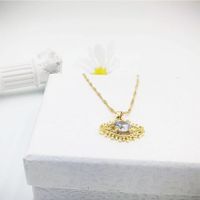 Stainless Steel Glam Exaggerated Eye Inlay Artificial Diamond Pendant Necklace main image 5