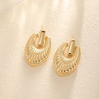 1 Pair Elegant Simple Style Geometric Asymmetrical Three-dimensional Copper K Gold Plated White Gold Plated Ear Studs sku image 4