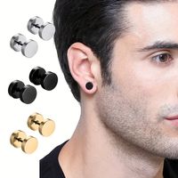 Simple Style Barbell 16K Gold Plated Artificial Rhinestones Stainless Steel Artificial Crystal Wholesale Ear Studs main image 4