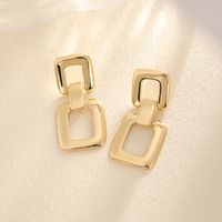 1 Pair Elegant Simple Style Geometric Asymmetrical Three-dimensional Copper K Gold Plated White Gold Plated Ear Studs sku image 1