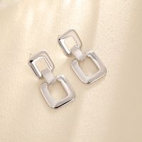 1 Pair Elegant Simple Style Geometric Asymmetrical Three-dimensional Copper K Gold Plated White Gold Plated Ear Studs sku image 2