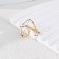 304 Stainless Steel 14K Gold Plated Simple Style Plating Inlay Geometric Zircon Open Rings main image 2