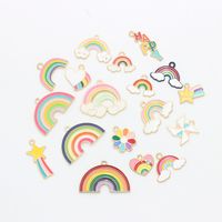 10 PCS/Package Alloy Pentagram Rainbow Heart Shape Pendant main image 3