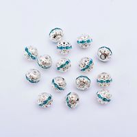 20 Pcs Diy Bracelet Gold-Plated Silver Color Rhinestone Ball Water Rhinestone Ball Ball Cap Shambhala Beads Inlaid Cap Spacer Beads 6/8mm sku image 13