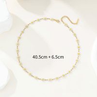 304 Stainless Steel 14K Gold Plated Simple Style Enamel Daisy Necklace main image 2