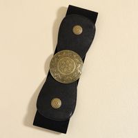 Simple Style Classic Style Solid Color Pu Leather Metal Button Women's Leather Belts main image 7