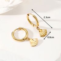 1 Pair Simple Style Shell 304 Stainless Steel 14K Gold Plated Drop Earrings main image 2