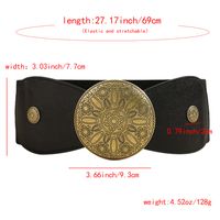 Simple Style Classic Style Solid Color Pu Leather Metal Button Women's Leather Belts main image 3