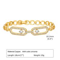 Copper 18K Gold Plated Elegant Shiny Inlay Flower Snake Zircon Bracelets sku image 1