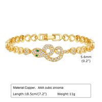 Copper 18K Gold Plated Elegant Shiny Inlay Flower Snake Zircon Bracelets sku image 6