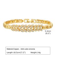 Copper 18K Gold Plated Elegant Shiny Inlay Flower Snake Zircon Bracelets sku image 7